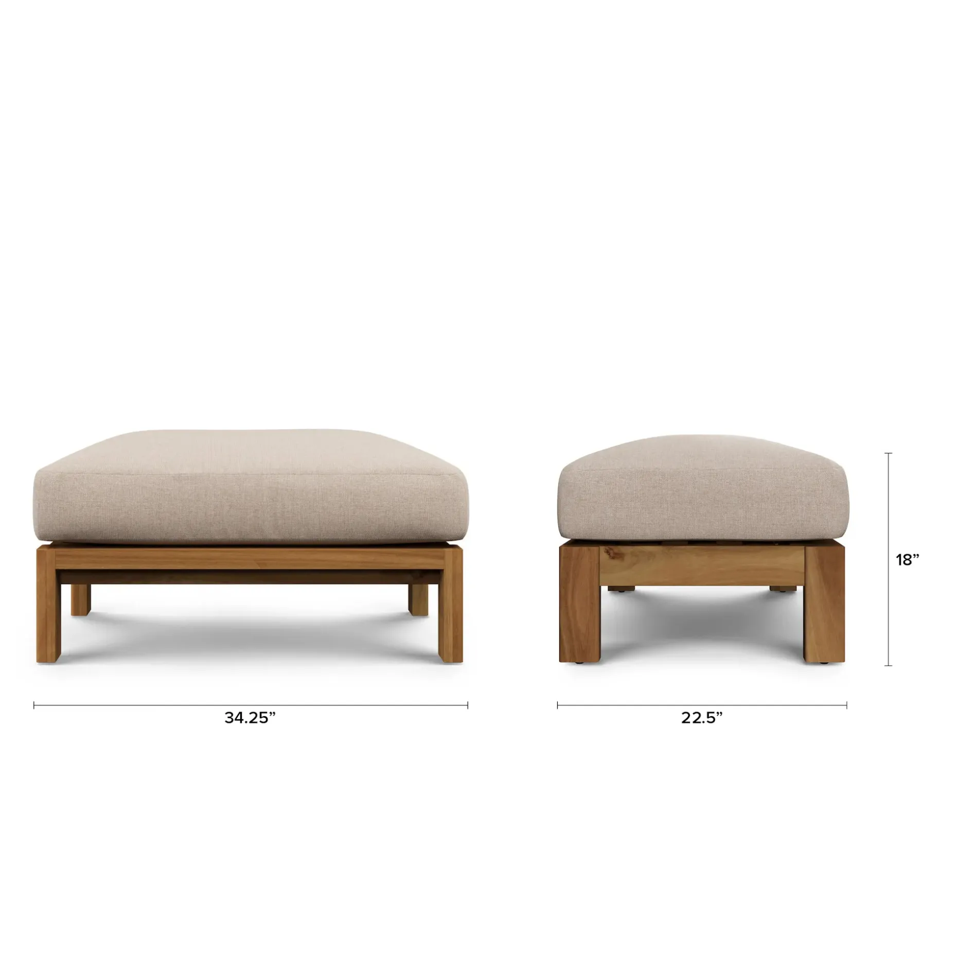 Cove 34.25" Outdoor Ottoman - Basket Beige