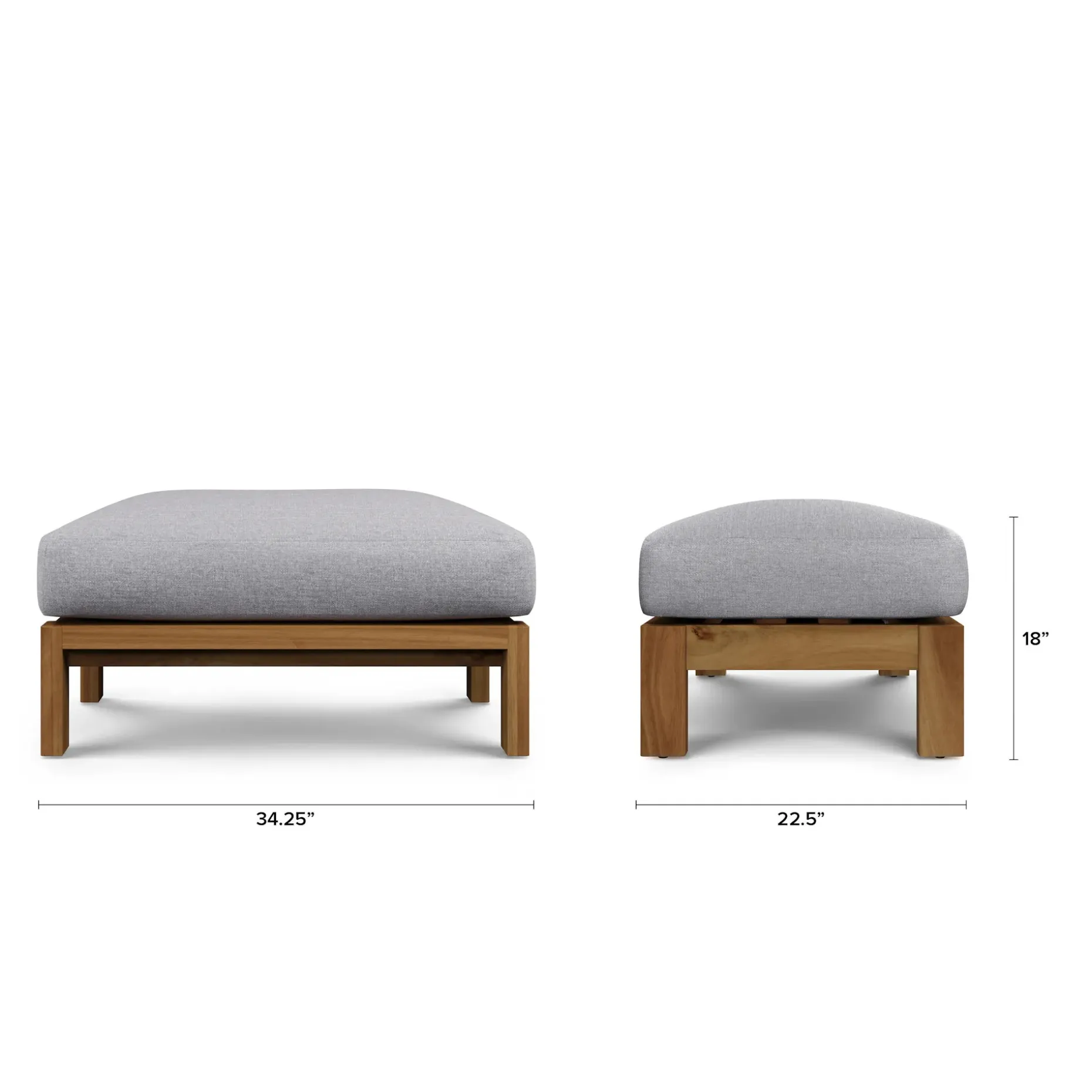 Cove 34.25" Outdoor Ottoman - Basket Gray