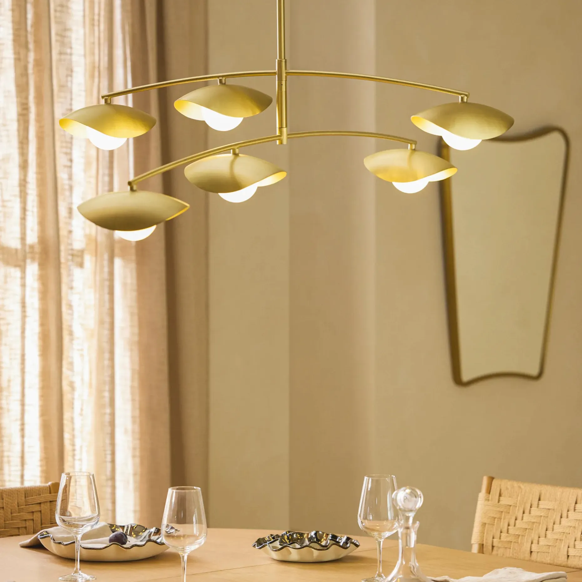 Coy Chandelier - Brass