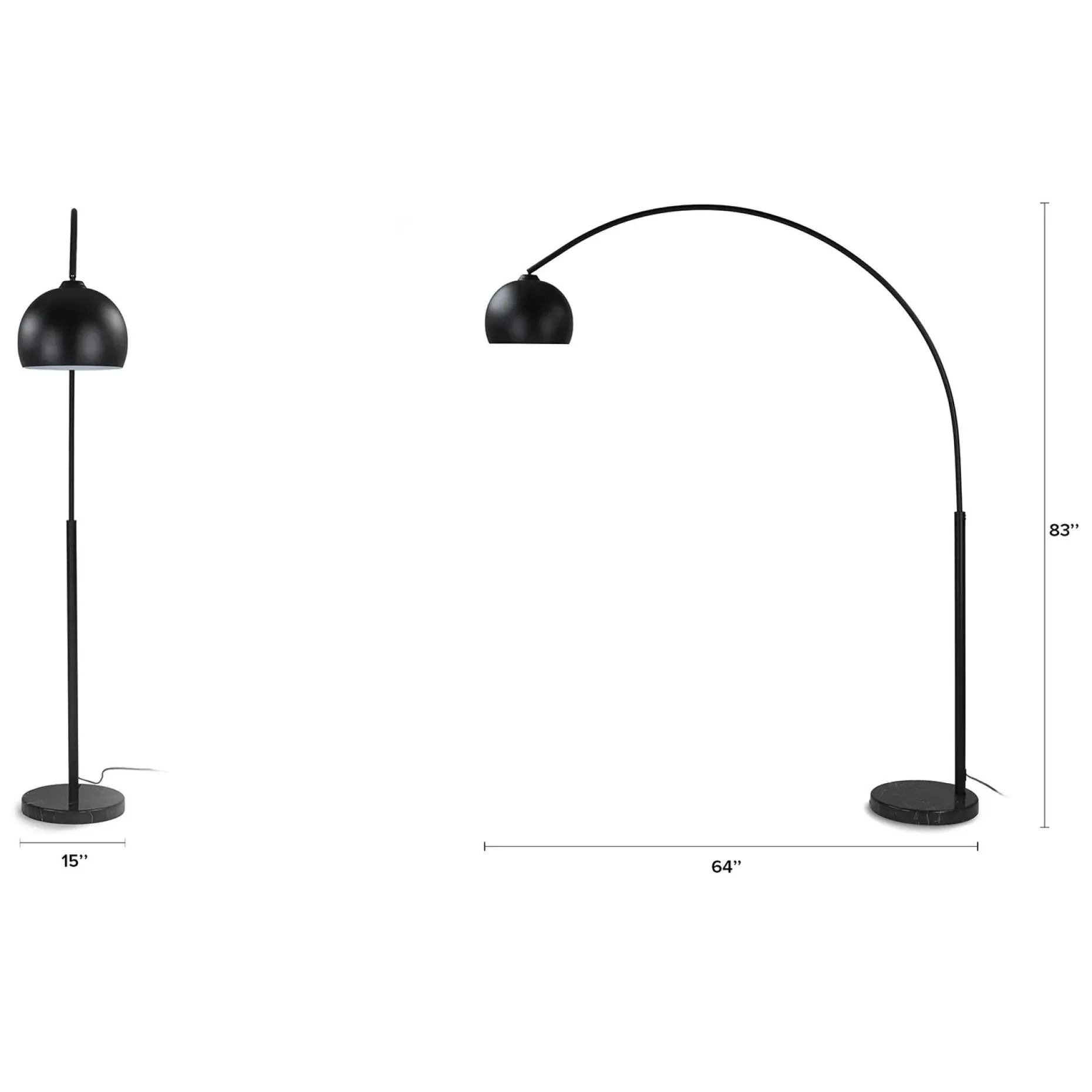 Crescent Floor Lamp - Black
