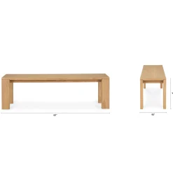 Dako 61" Bench - Natural Oak