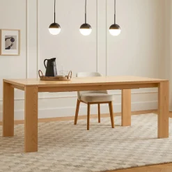 Dako 76.75" - 116" Extendable Dining Table - Natural Oak