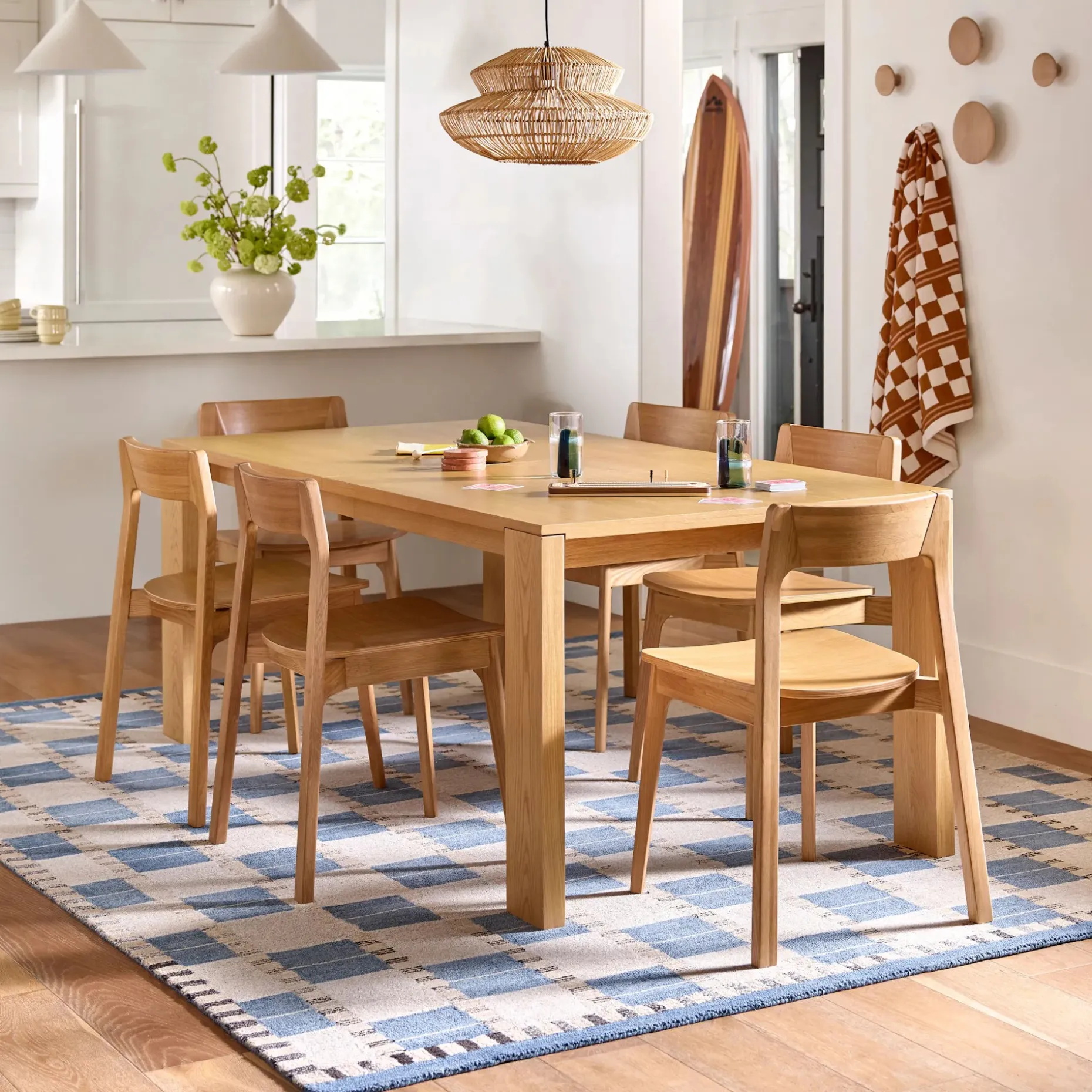 Dako 76.75" - 116" Extendable Dining Table - Natural Oak