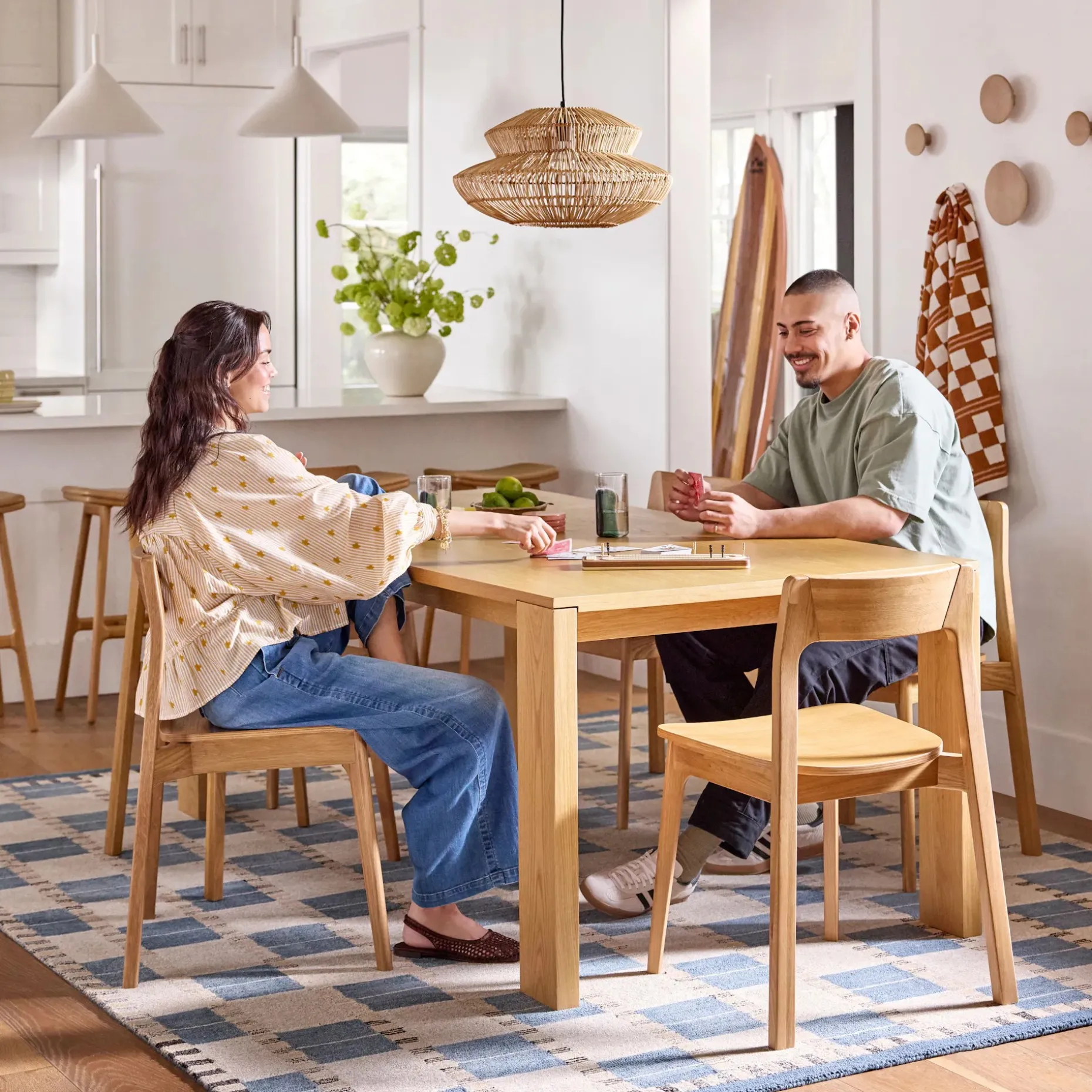 Dako 76.75" - 116" Extendable Dining Table - Natural Oak