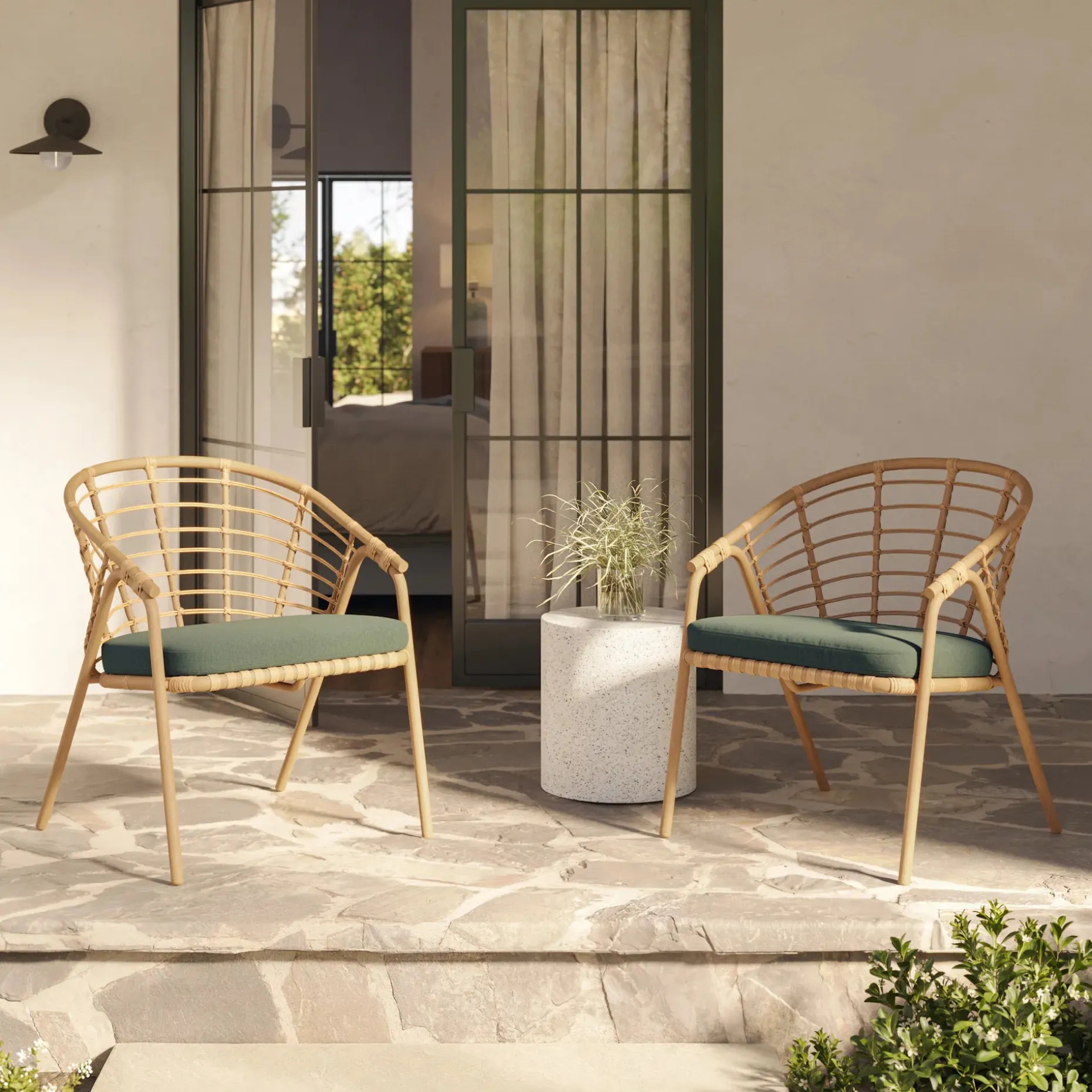 Dalarna 25" Outdoor Lounge Chair Set - Dravite Green