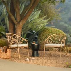Dalarna 25" Outdoor Lounge Chair Set - Dravite Ivory