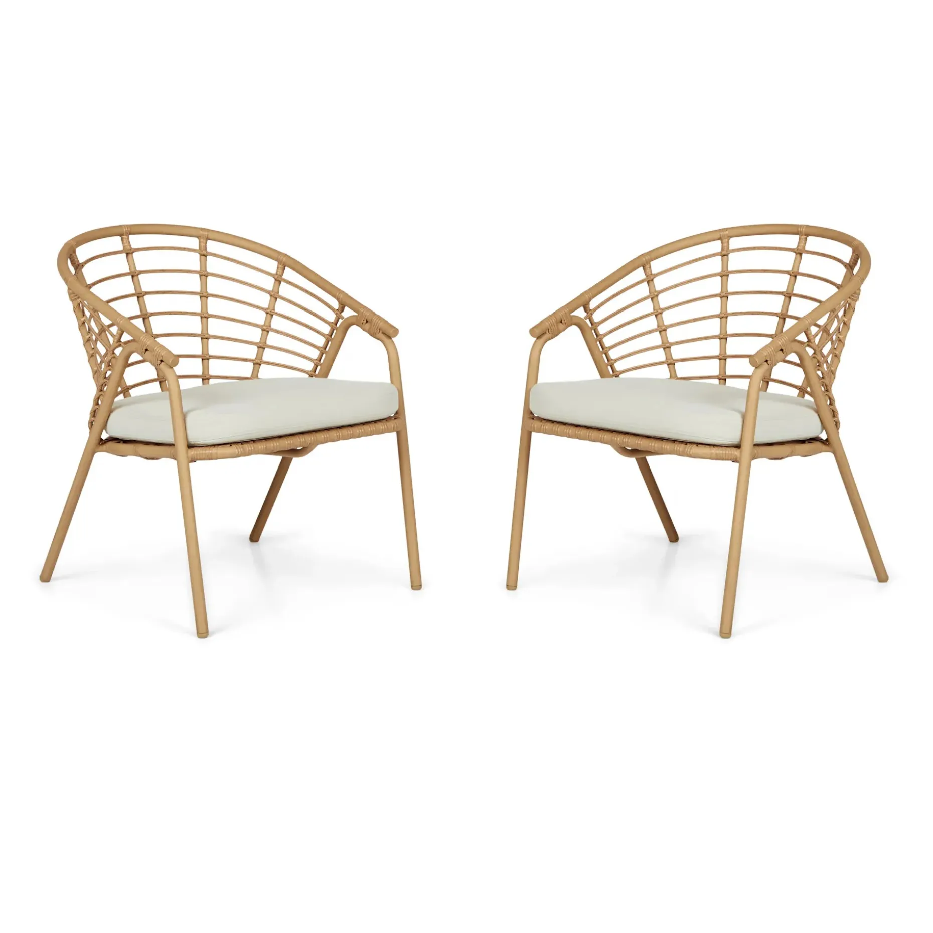 Dalarna 25" Outdoor Lounge Chair Set - Dravite Ivory