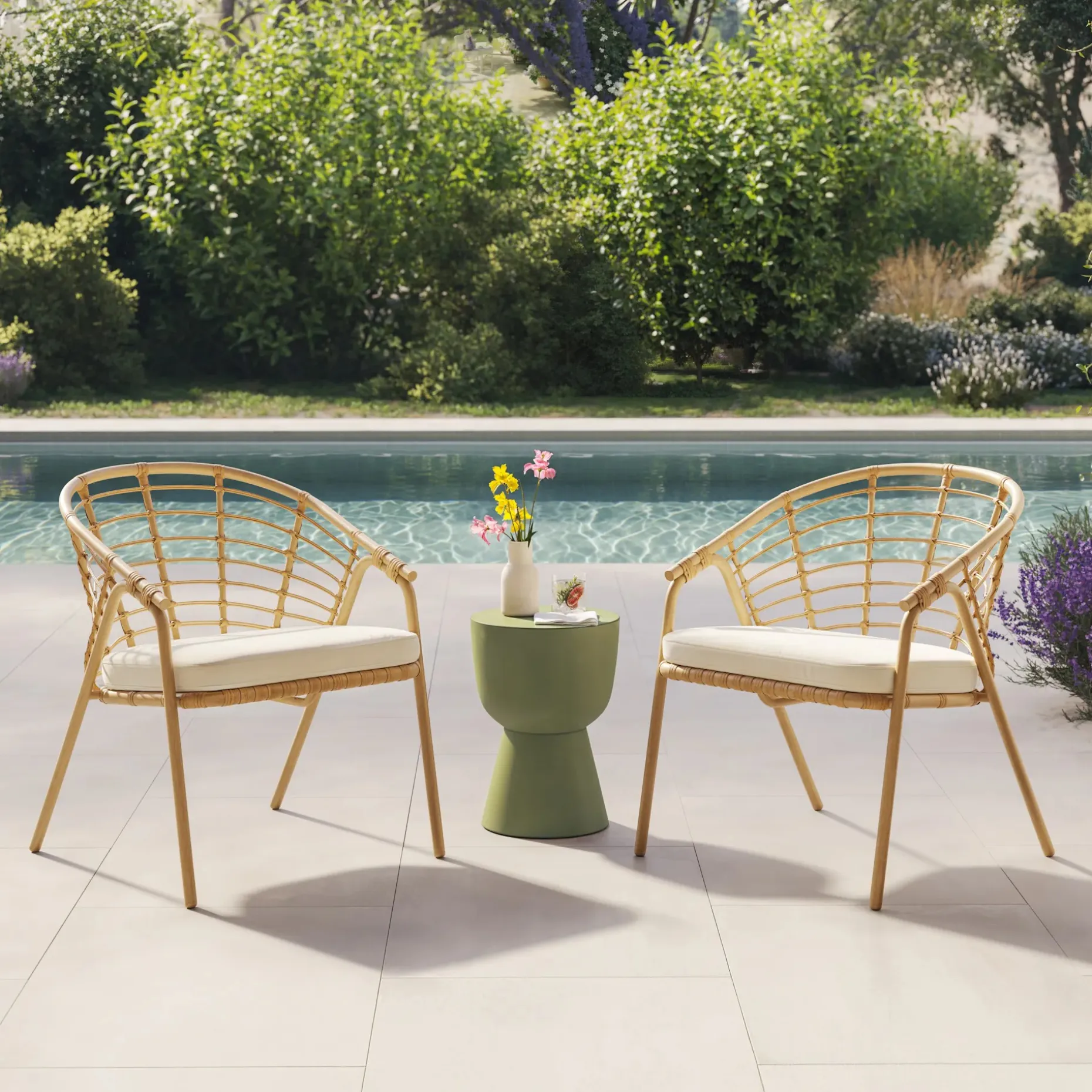 Dalarna 25" Outdoor Lounge Chair - Dravite Ivory