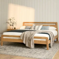 Dalsa King Bed - Natural Oak