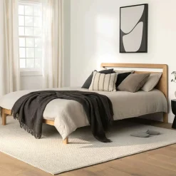 Dalsa Queen Bed - Natural Oak