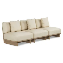 Daphne 102" Outdoor Armless Modular Sofa - Dravite Ivory