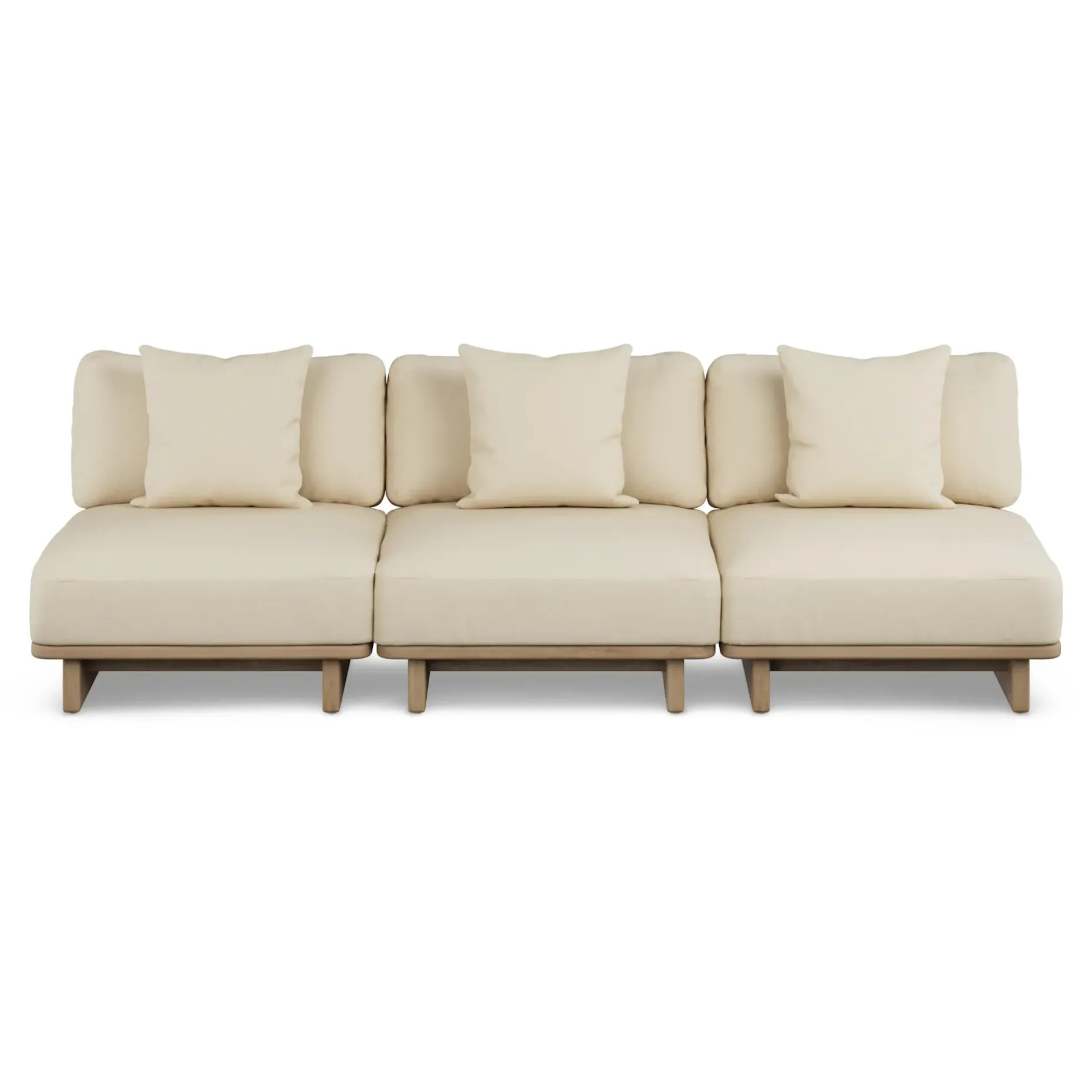 Daphne 102" Outdoor Armless Modular Sofa - Dravite Ivory