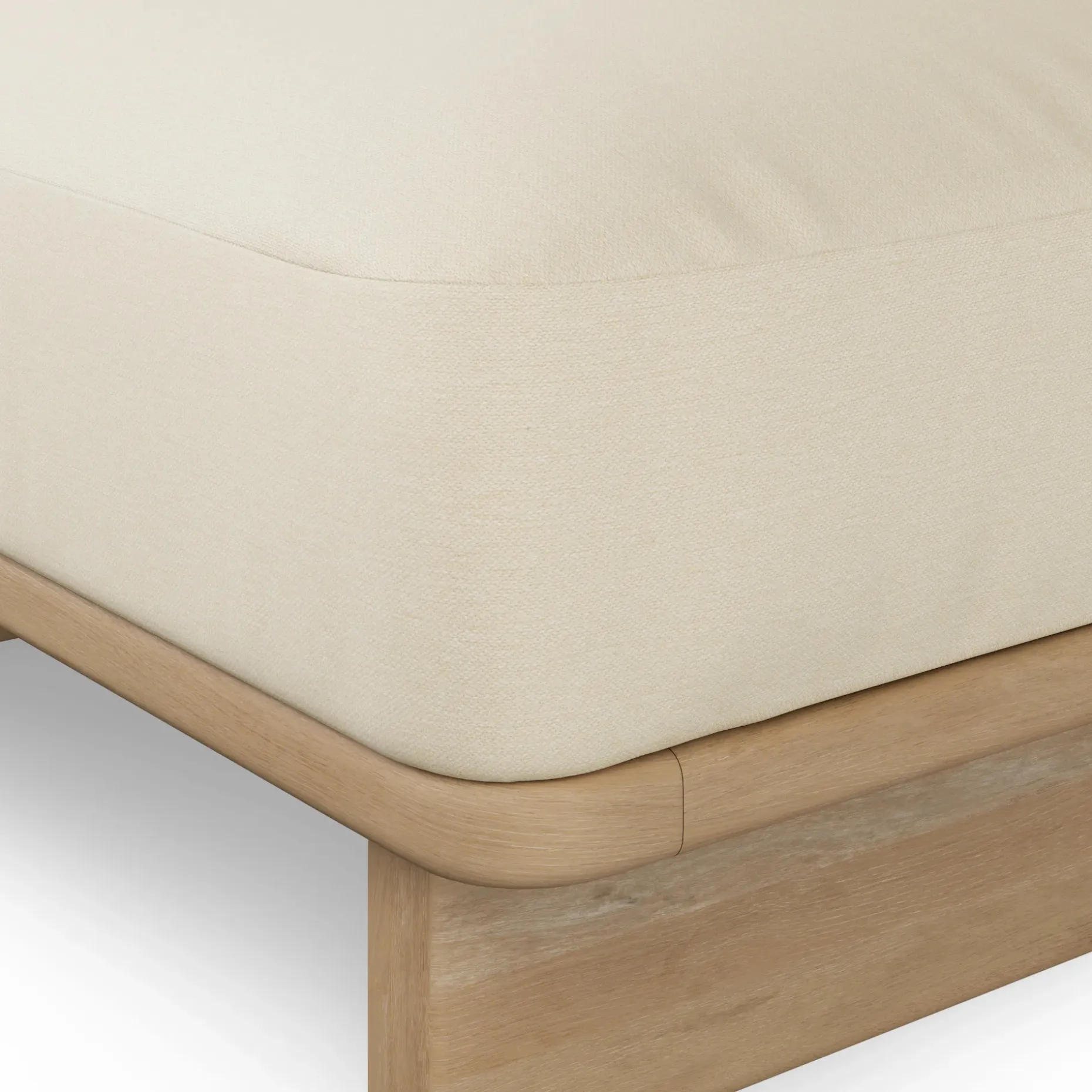 Daphne 102" Outdoor Armless Modular Sofa - Dravite Ivory
