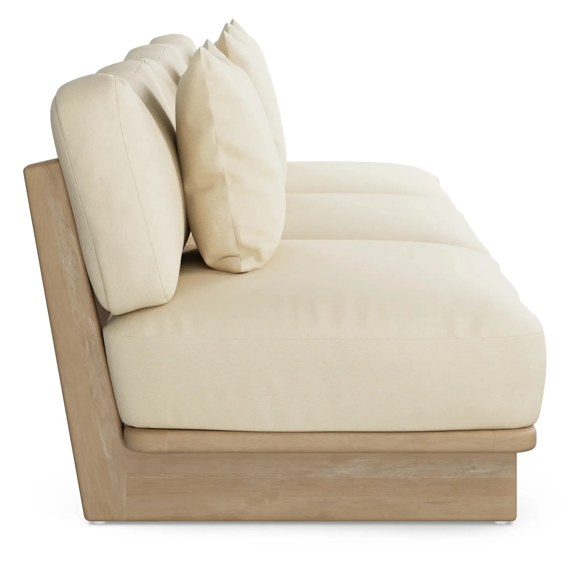 Daphne 102" Outdoor Armless Modular Sofa - Dravite Ivory
