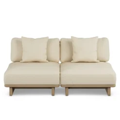 Daphne 68" Outdoor Armless Modular Loveseat - Dravite Ivory