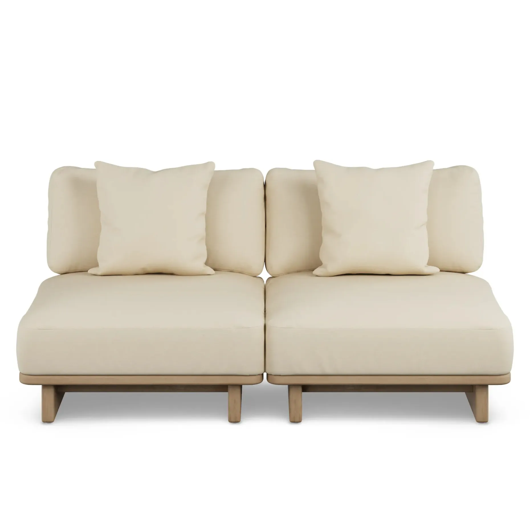 Daphne 68" Outdoor Armless Modular Loveseat - Dravite Ivory