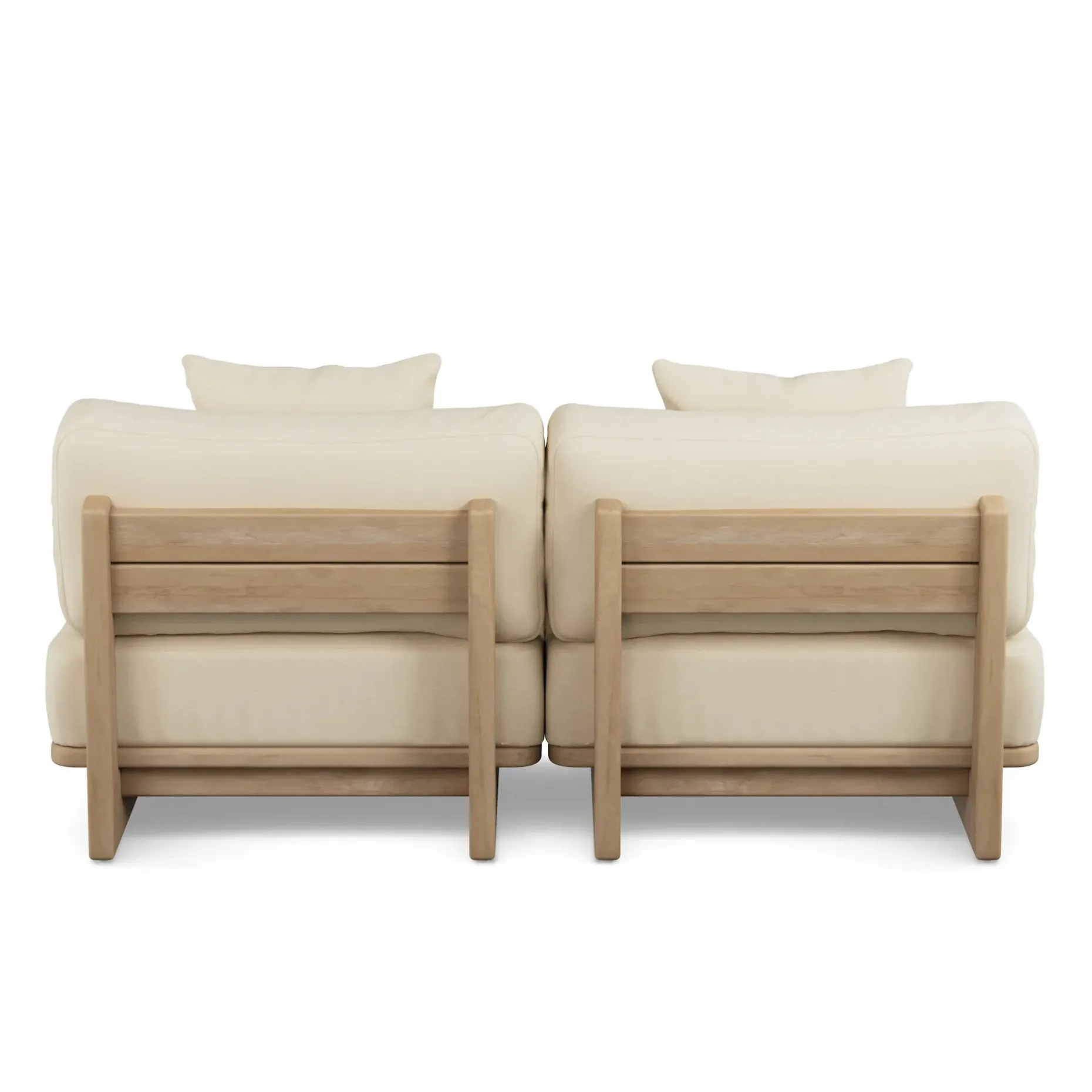 Daphne 68" Outdoor Armless Modular Loveseat - Dravite Ivory