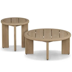 Daphne Outdoor Coffee and Side Table Set - Cloud Eucalyptus
