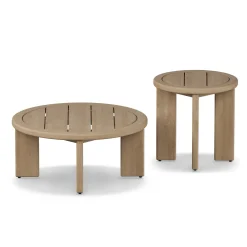 Daphne Outdoor Coffee and Side Table Set - Cloud Eucalyptus