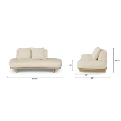 Daphne 80.5" Outdoor Sofa - Dravite Ivory