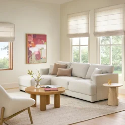 Dawn 100" Left Sectional - Silver Ivory