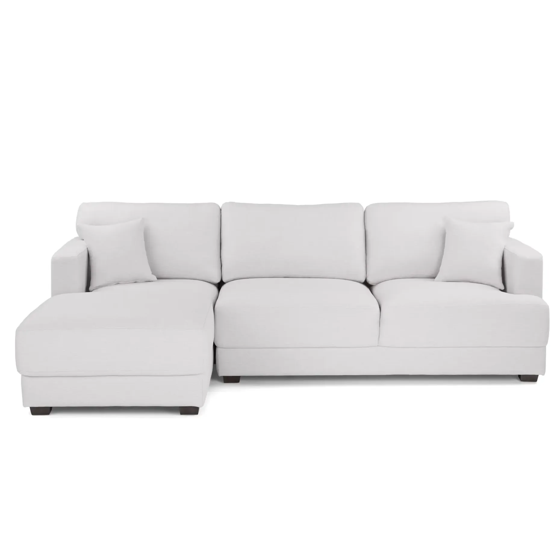 Dawn 100" Left Sectional - Silver Ivory