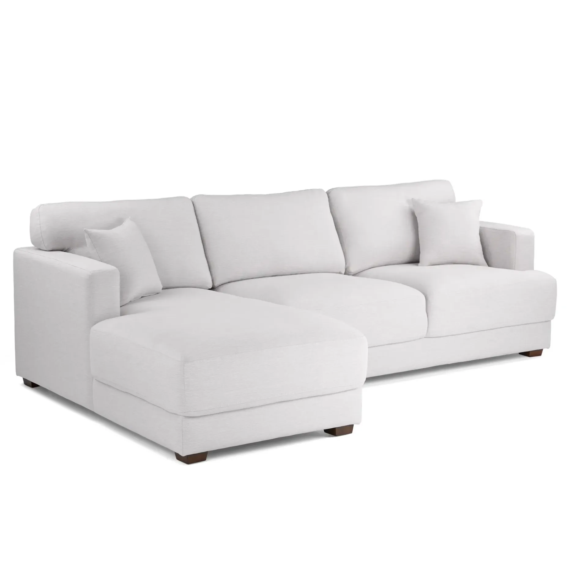 Dawn 100" Left Sectional - Silver Ivory