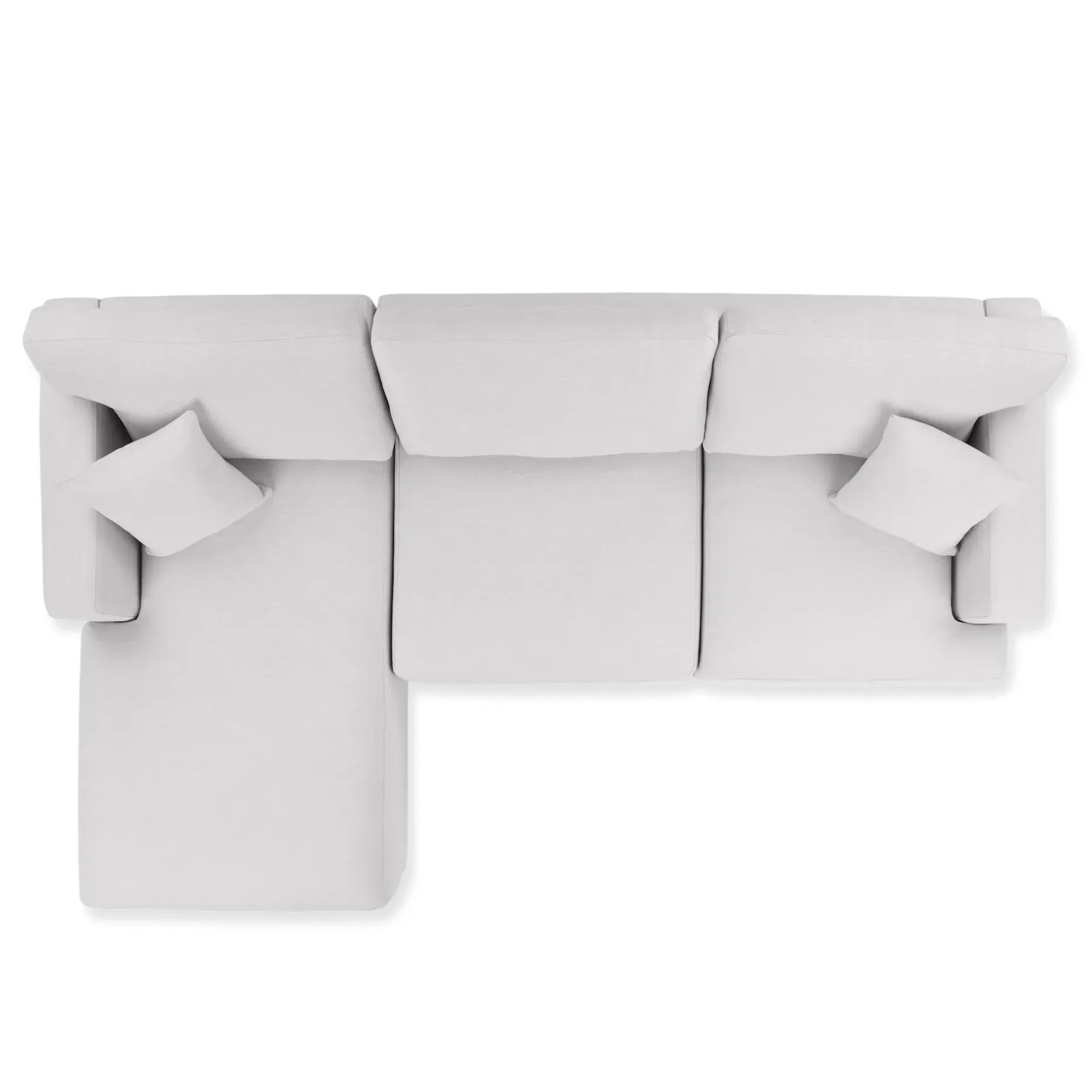 Dawn 100" Left Sectional - Silver Ivory