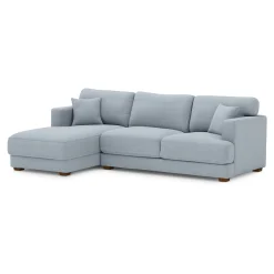Dawn 100" Left Sectional - Silver Light Blue