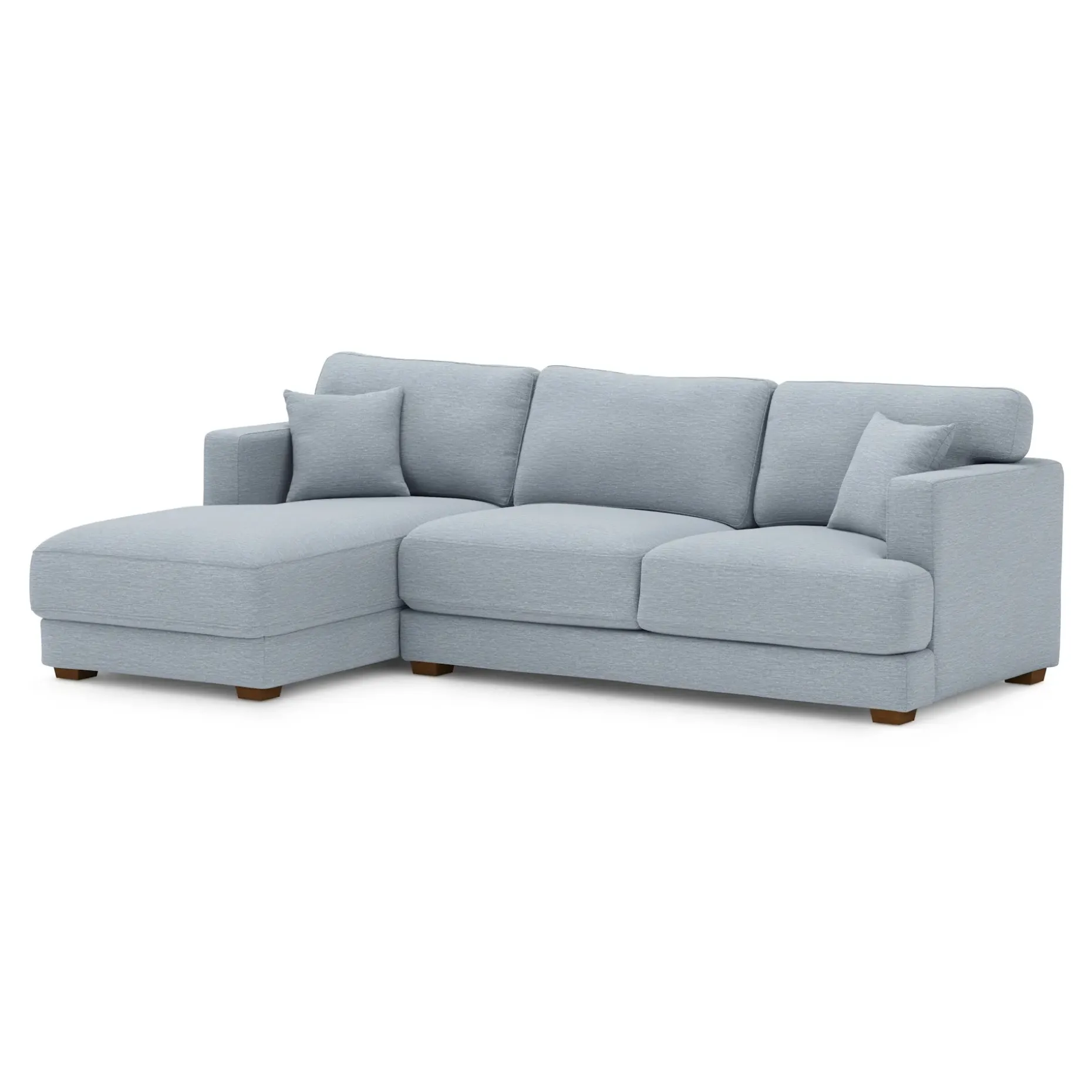 Dawn 100" Left Sectional - Silver Light Blue