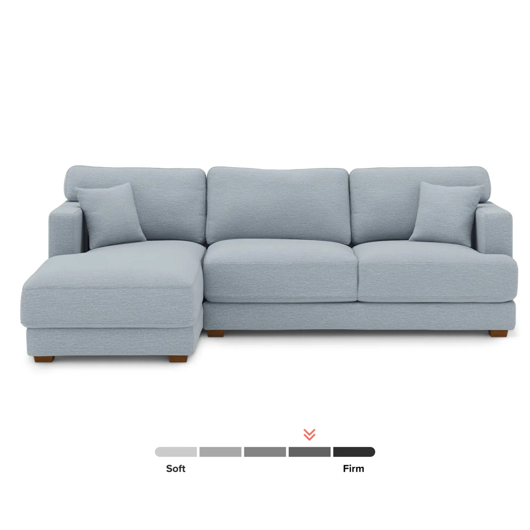 Dawn 100" Left Sectional - Silver Light Blue