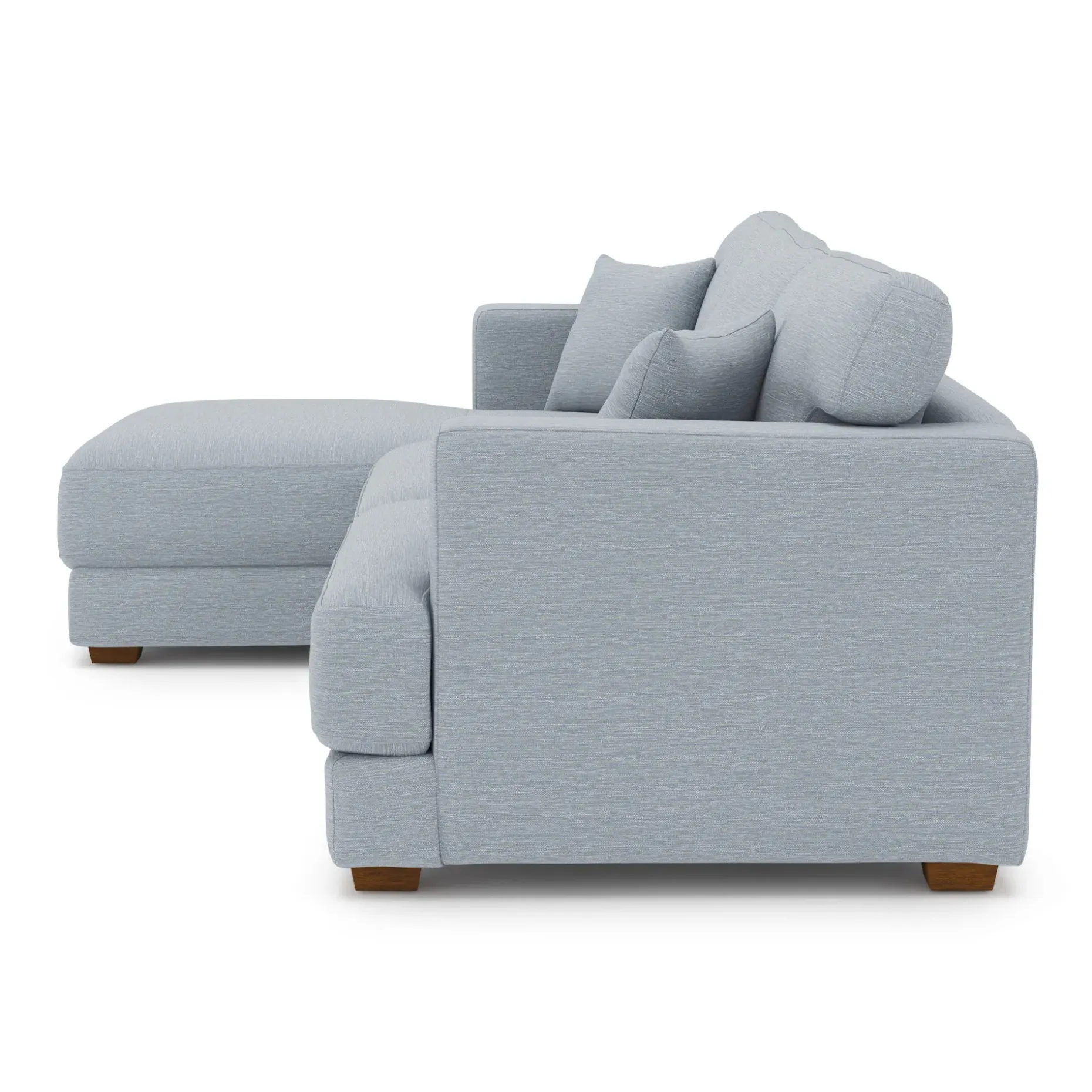 Dawn 100" Left Sectional - Silver Light Blue