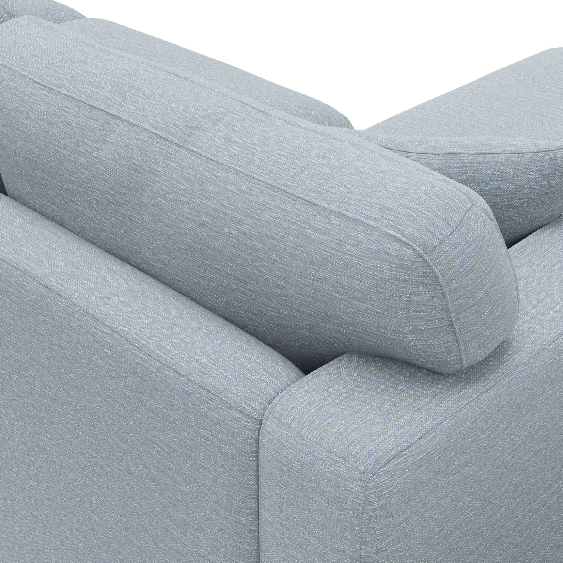 Dawn 100" Left Sectional - Silver Light Blue