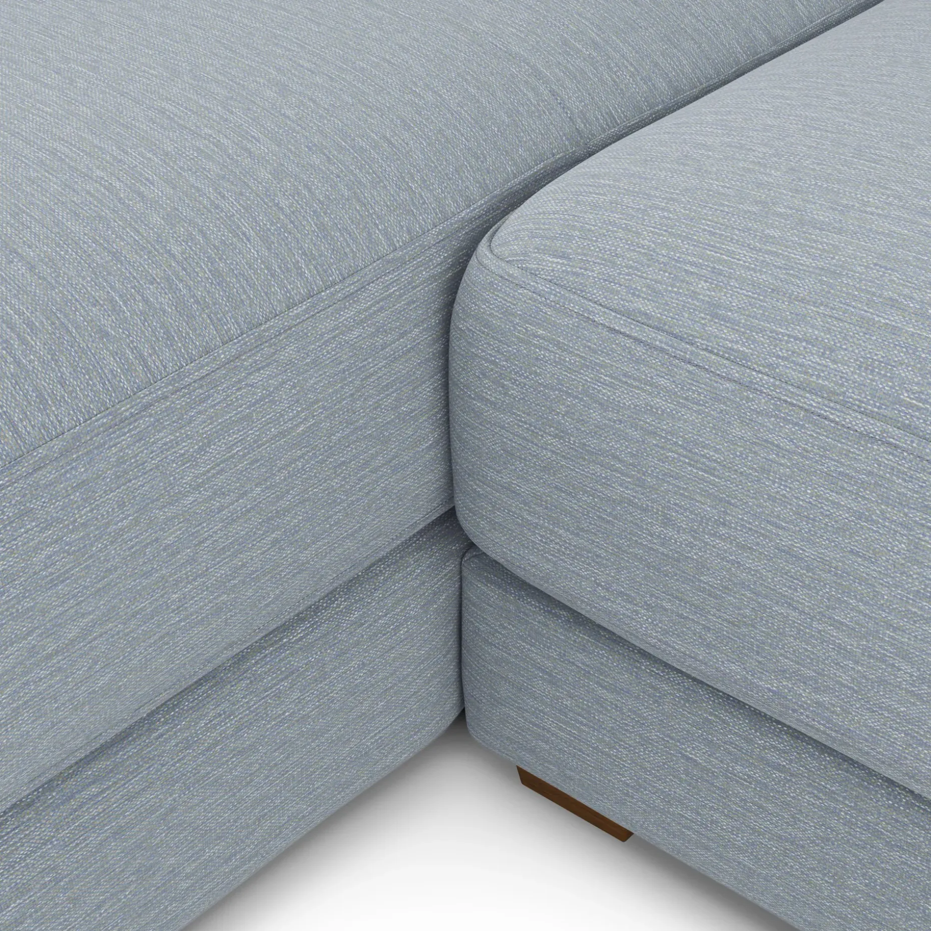 Dawn 100" Left Sectional - Silver Light Blue