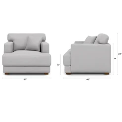 Dawn 40" Lounge Chair - Silver Ivory