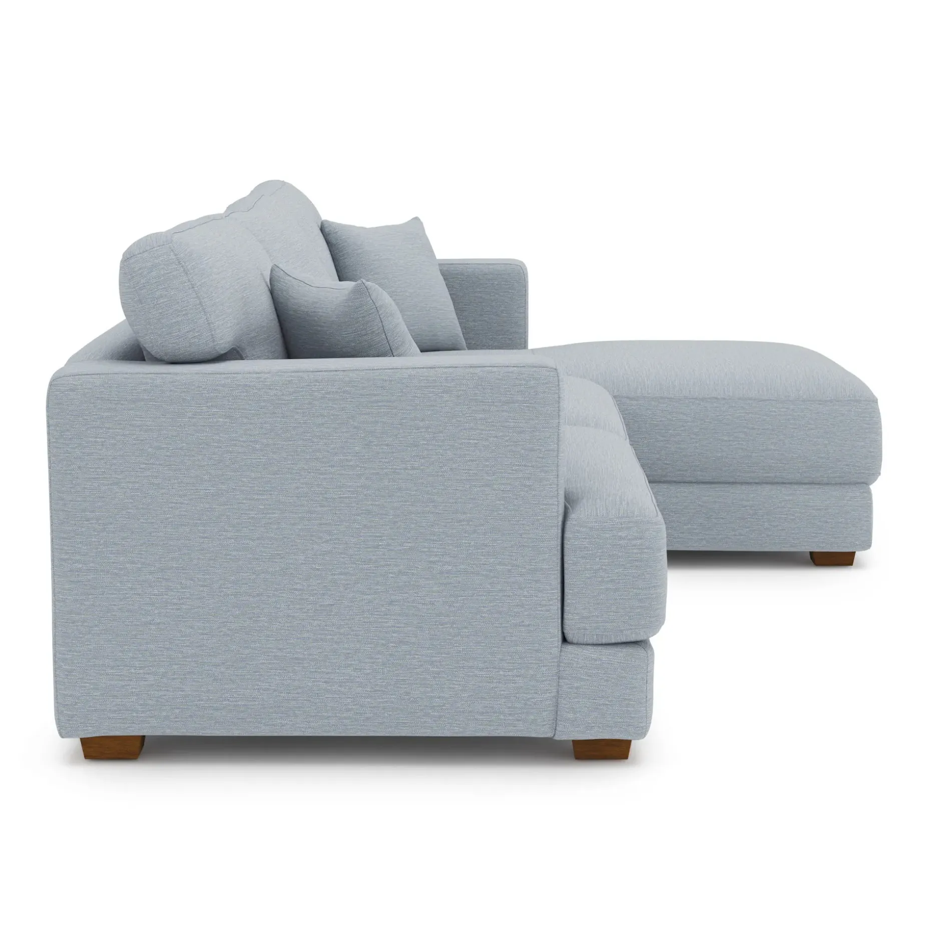 Dawn 100" Right Sectional - Silver Light Blue