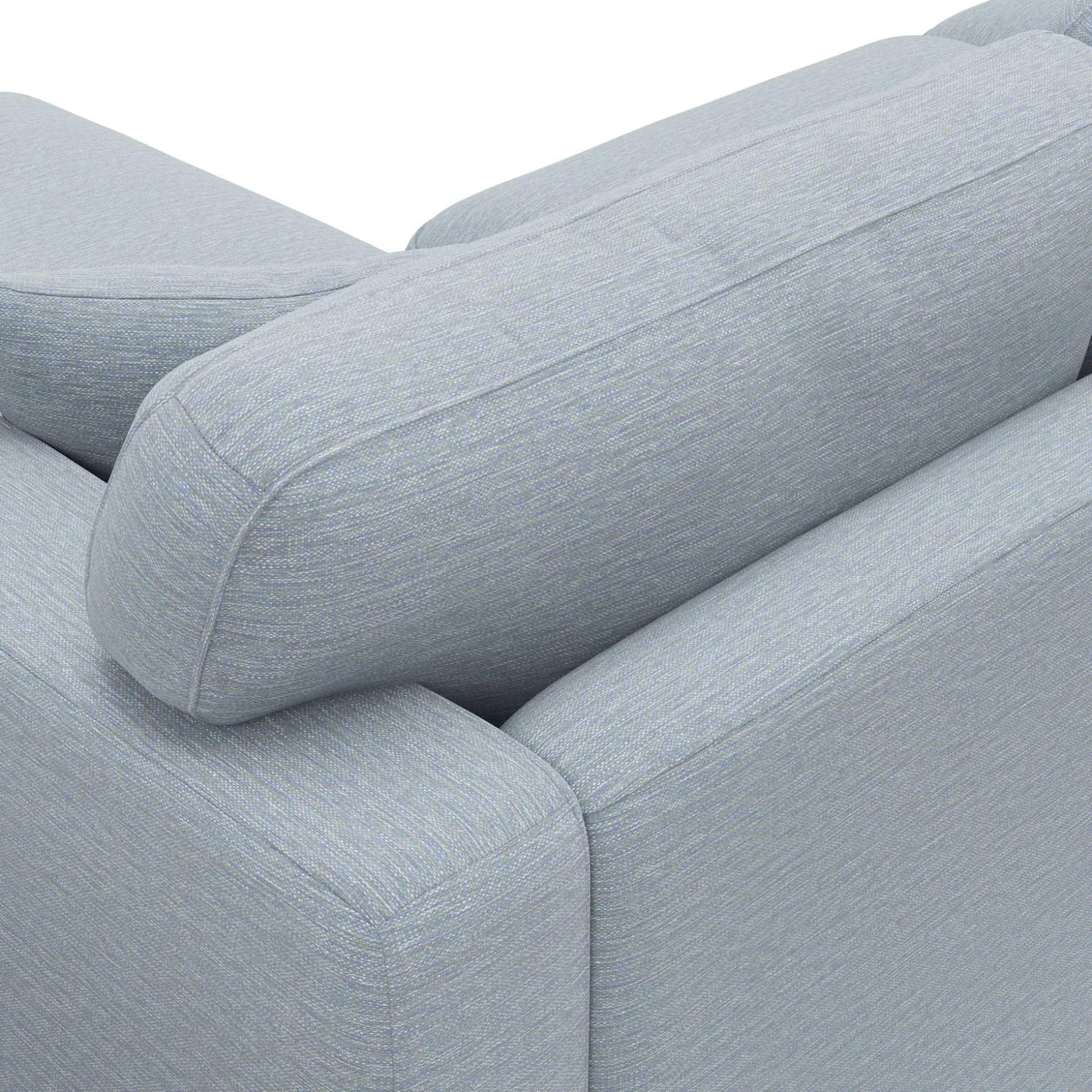 Dawn 100" Right Sectional - Silver Light Blue