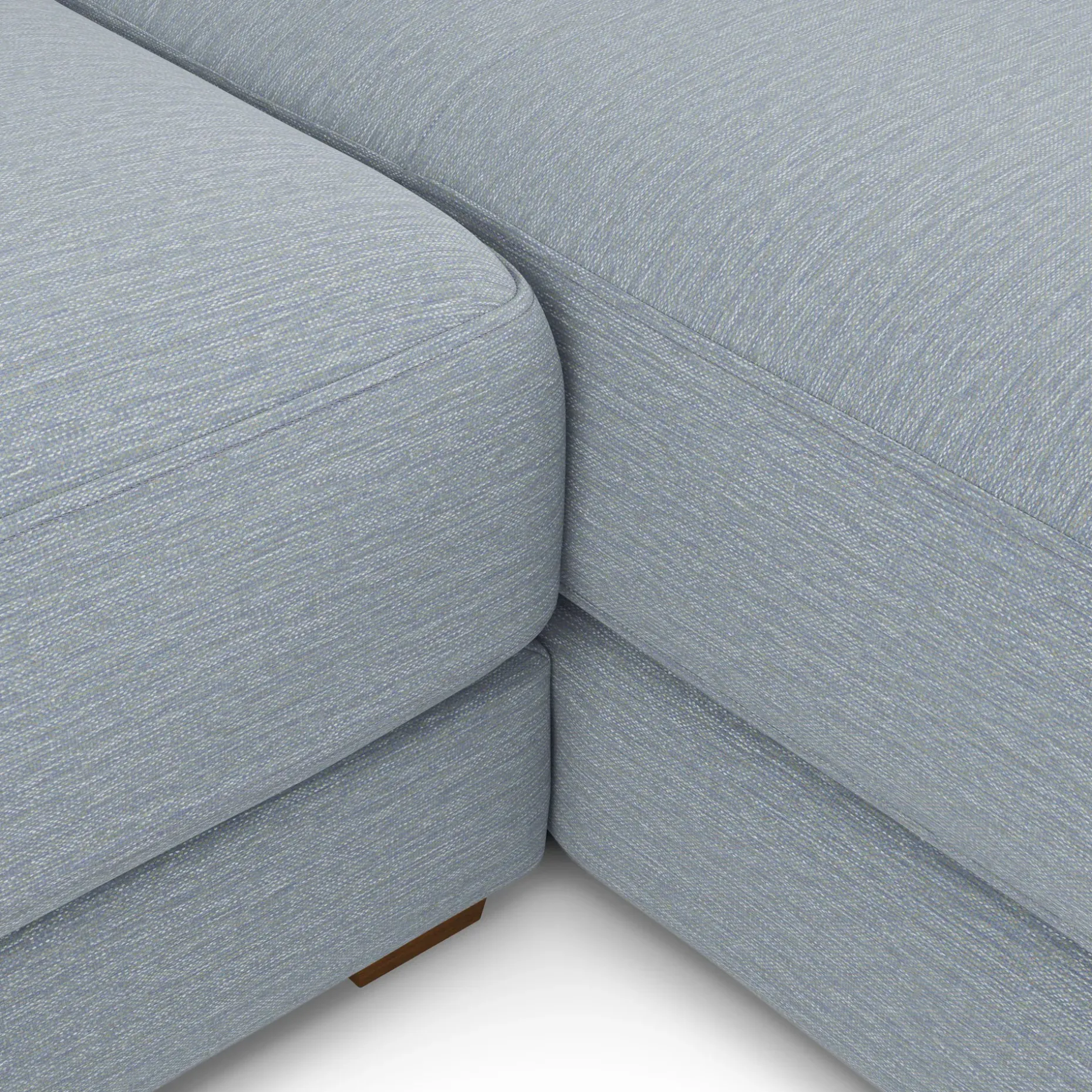 Dawn 100" Right Sectional - Silver Light Blue