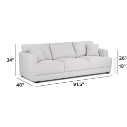 Dawn 93" Sofa - Silver Ivory