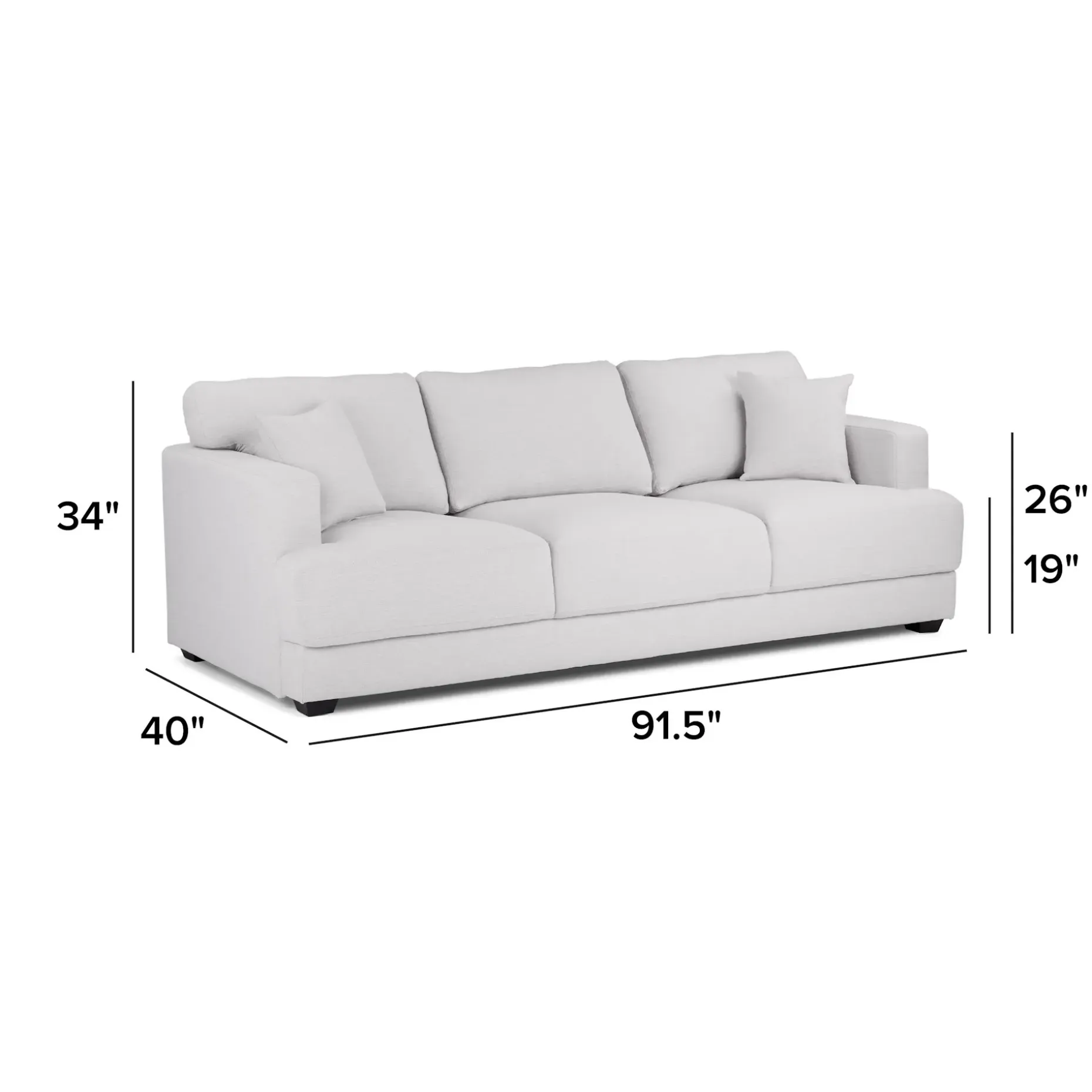 Dawn 93" Sofa - Silver Ivory