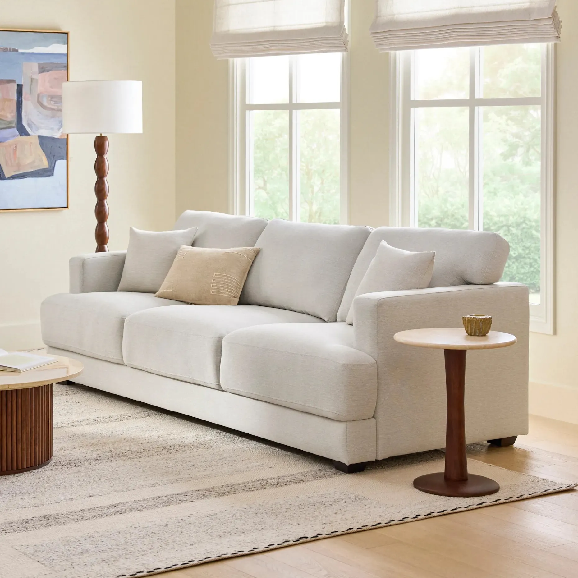 Dawn 93" Sofa - Silver Ivory