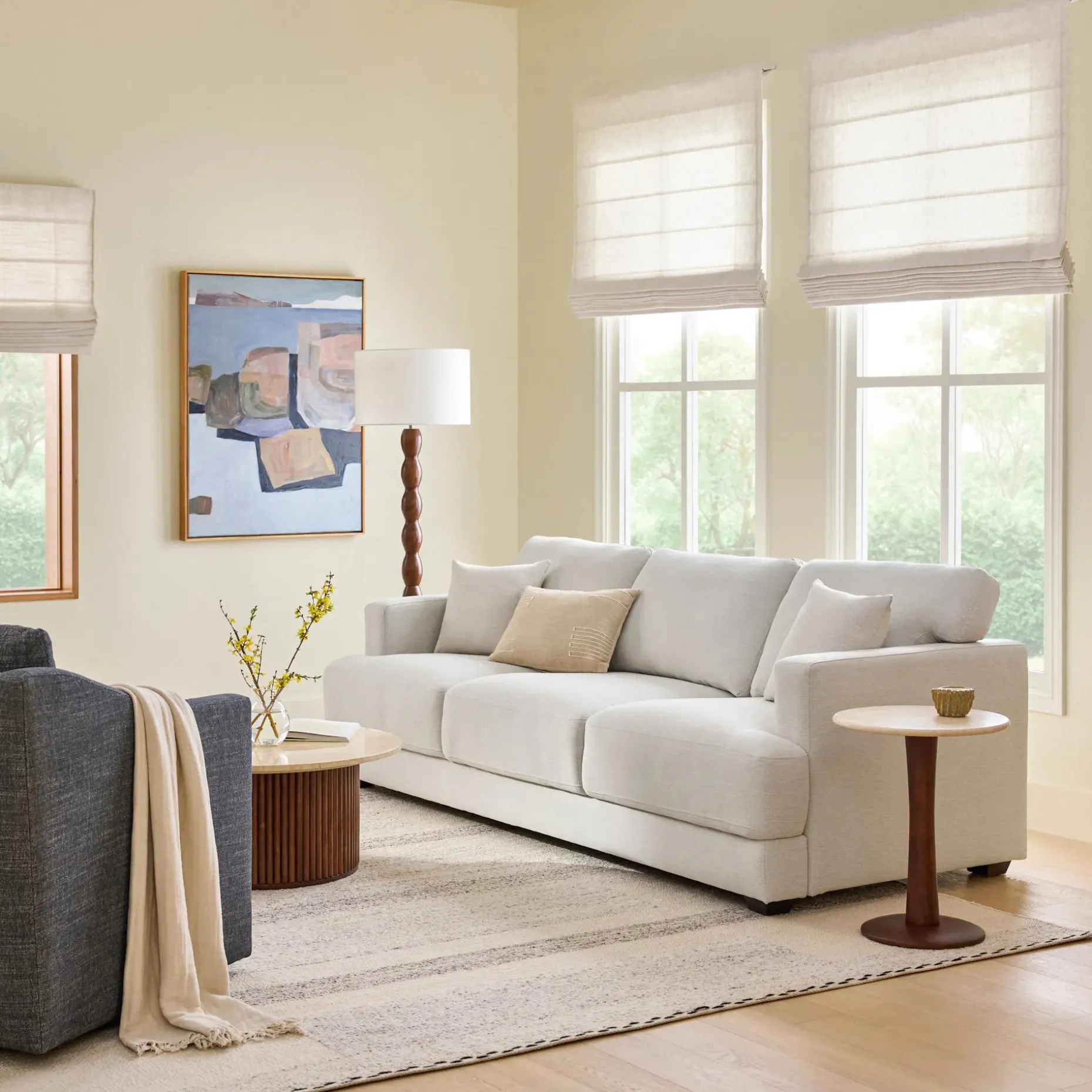 Dawn 93" Sofa - Silver Ivory