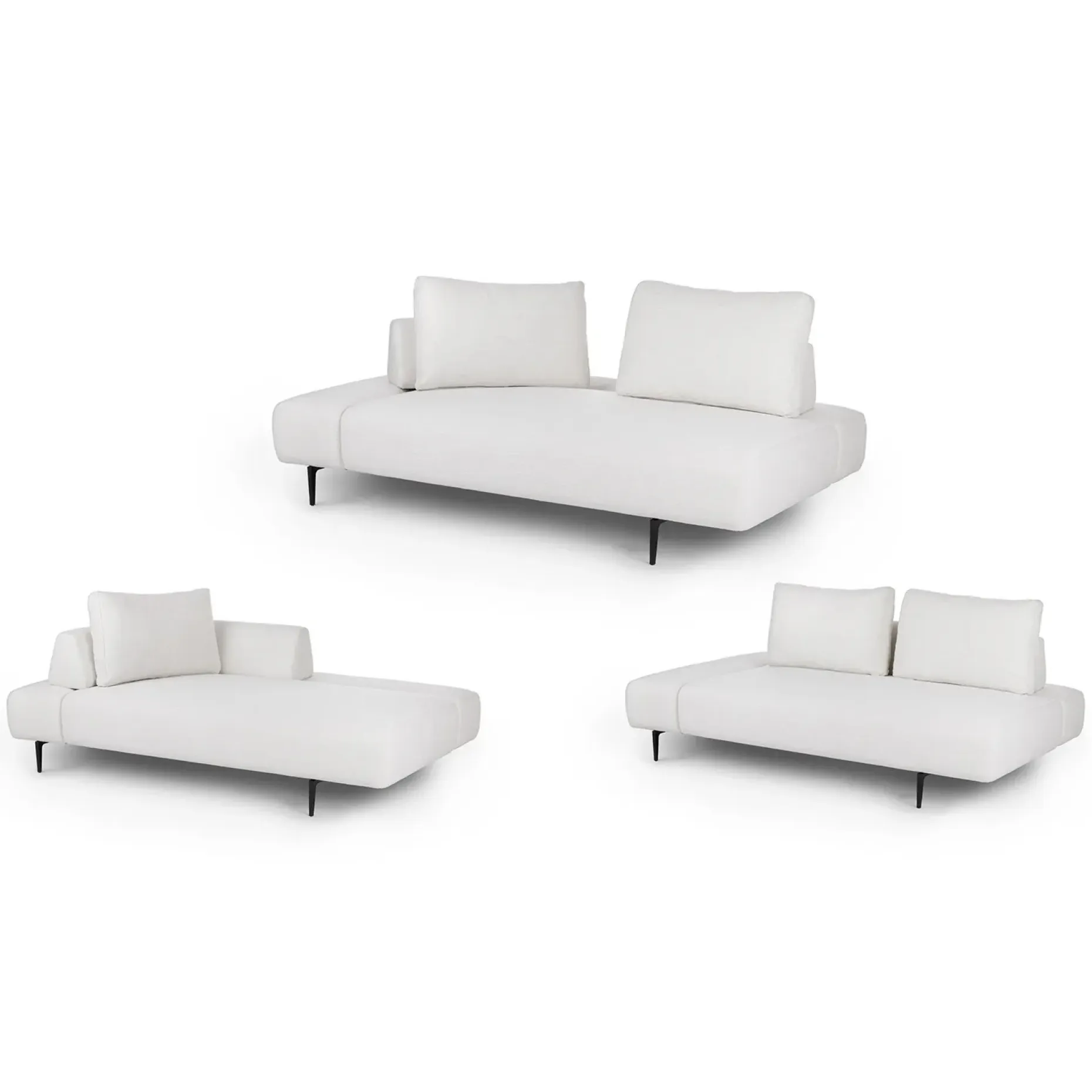 Divan 76" Left Chaise Lounge - Quartz White