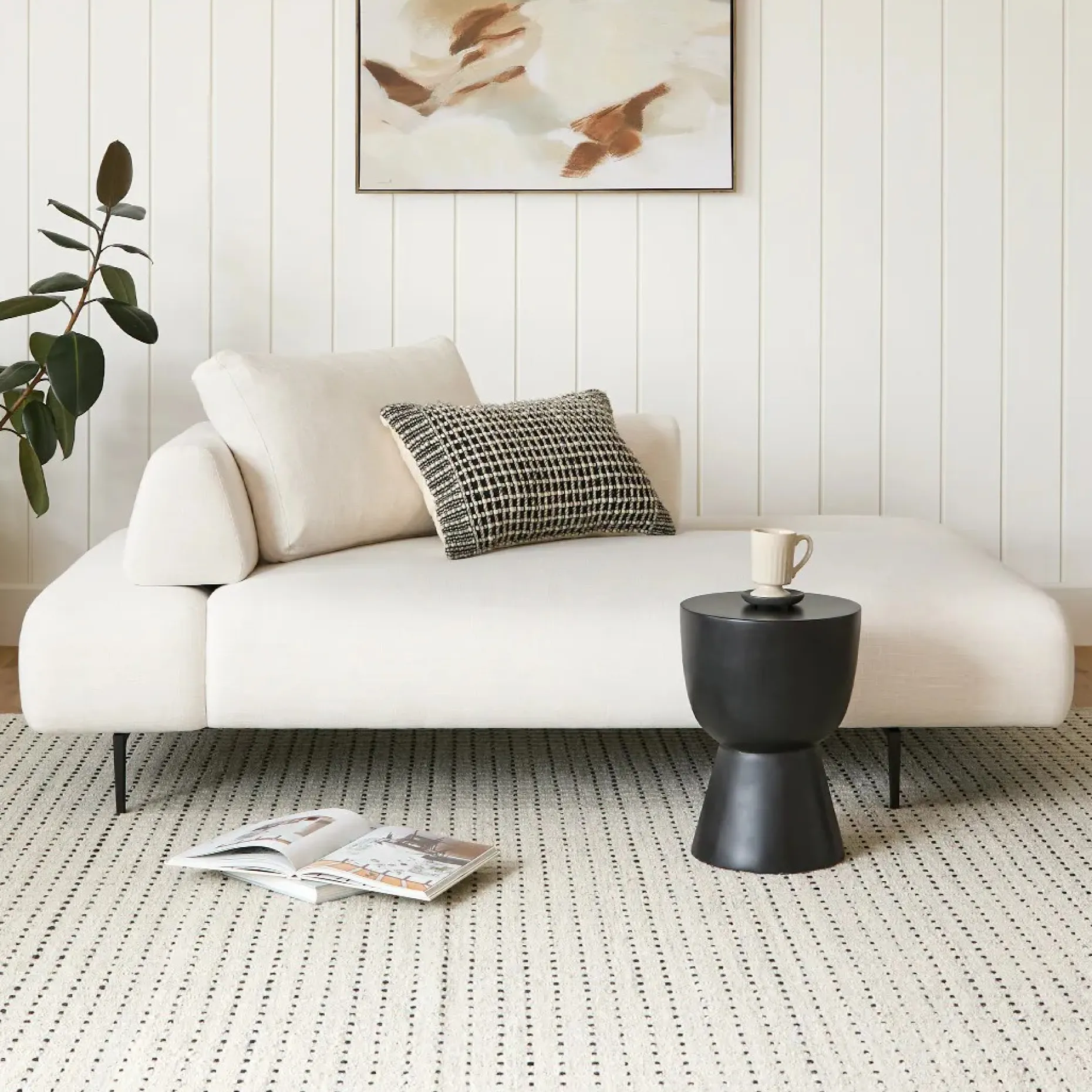 Divan 76" Left Chaise Lounge - Quartz White