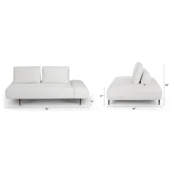 Divan 76" Right Chaise Lounge - Quartz White