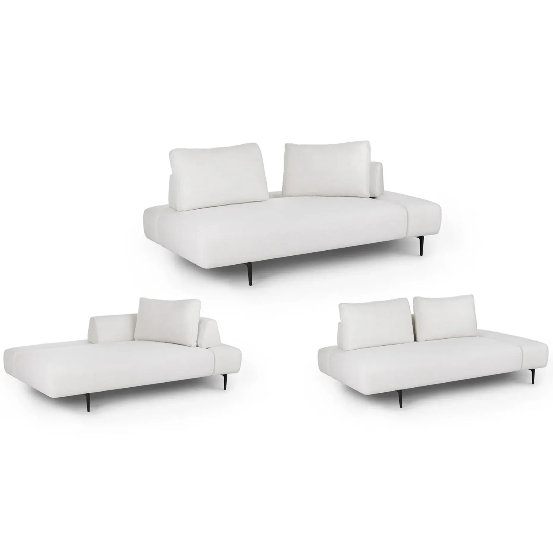 Divan 76" Right Chaise Lounge - Quartz White