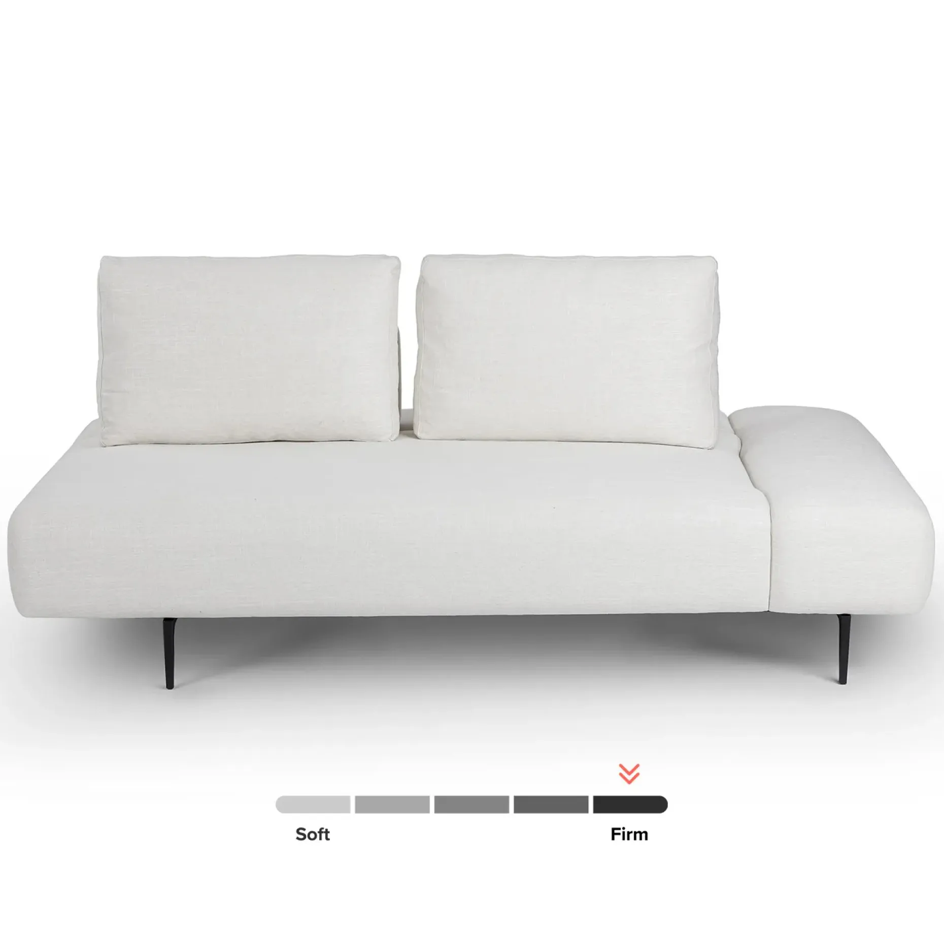 Divan 76" Right Chaise Lounge - Quartz White