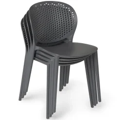 Dot Outdoor Stackable Dining Chair - Graphite