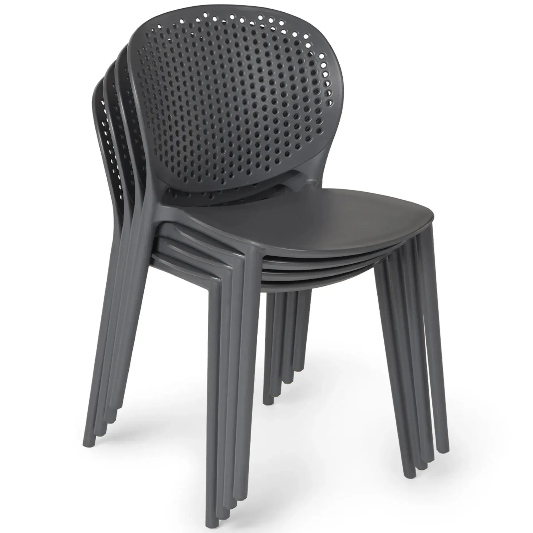 Dot Outdoor Stackable Dining Chair - Graphite
