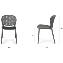 Dot Outdoor Stackable Dining Chair - Graphite